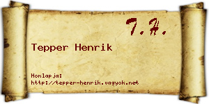 Tepper Henrik névjegykártya